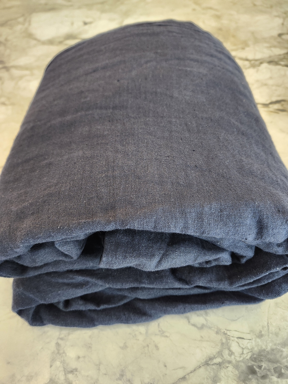 Quince European Linen Duvet Cover Full Queen Navy 100% Linen EUC - Picture 6 of 8